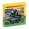 LEGO 60406l - LEGO CITY - Λαμπάδα LEGO® City Race Car and Car Carrier Truck