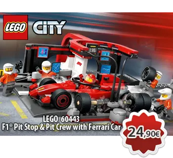 Toymania Online Lego Shop Θεσσαλονικη LEGO CITY  F1® Pit Stop & Pit Crew with Ferrari Car 